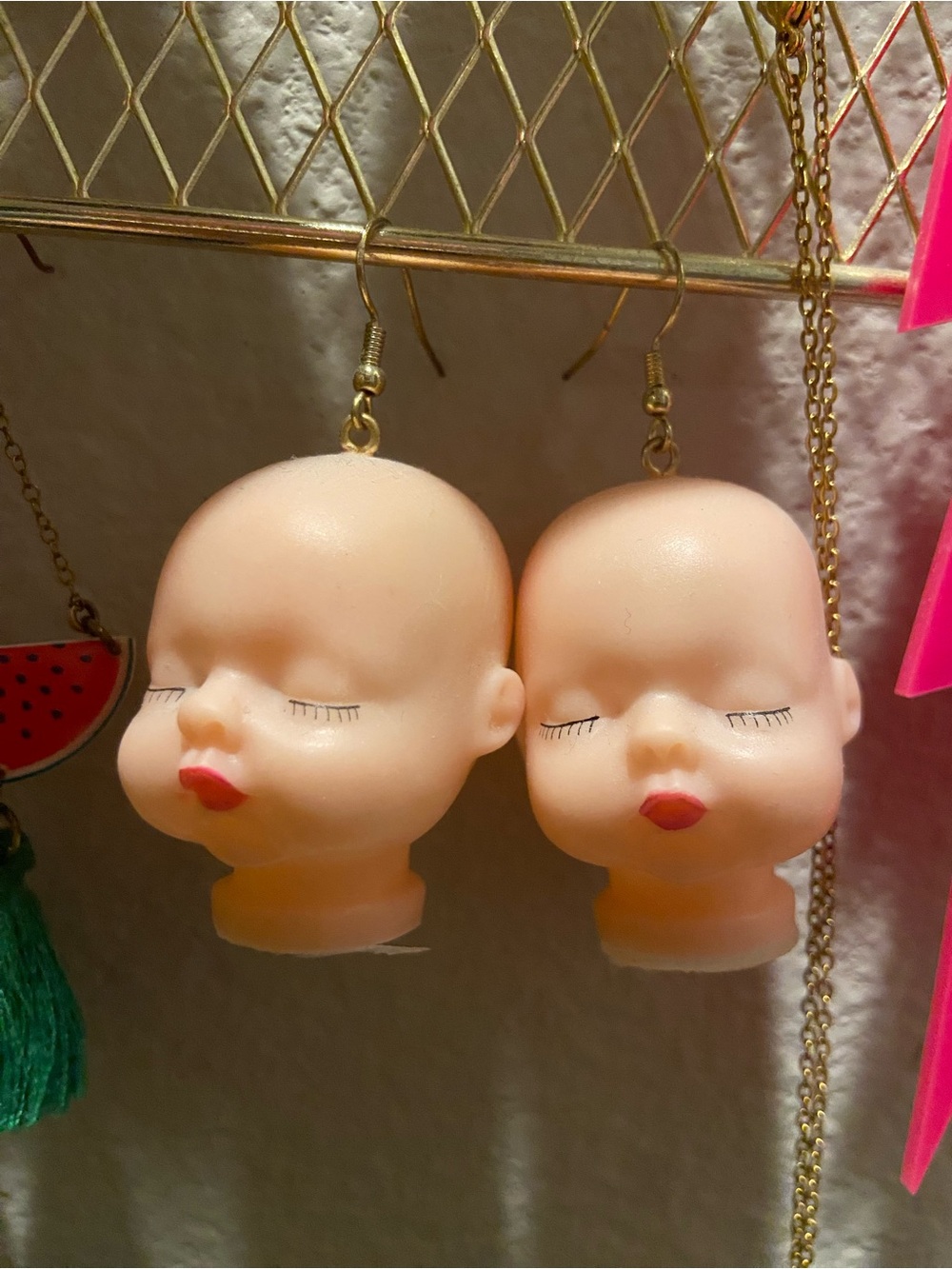 Funky Doll Head Statement Earrings